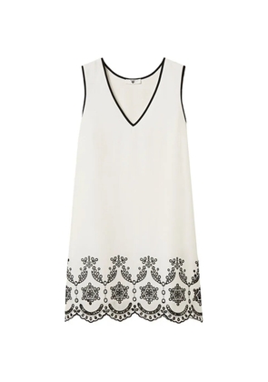 TWINSET embroidery V-neck nightgown - White