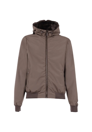 Moorer reversible hooded zip-up jacket - Brown