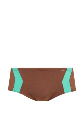 Amir Slama colour-block swimming trunks - Brown