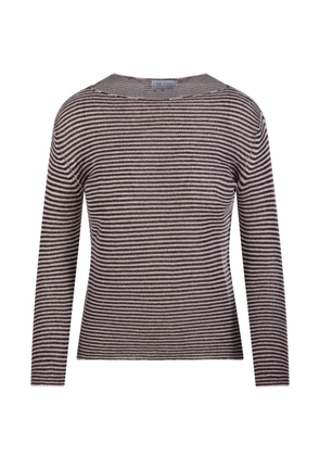 BeYou striped-pattern sweater - Brown
