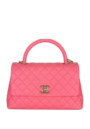 CHANEL Pre-Owned 2020 medium Coco top-handle quilted leather bag - Pink