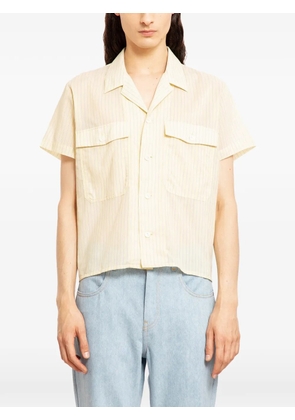 Second/Layer striped-pattern shirt - Yellow