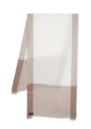 Canali twill linen scarf - Neutrals