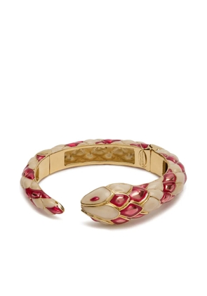 Roberto Cavalli snake-design cuff bracelet - Neutrals