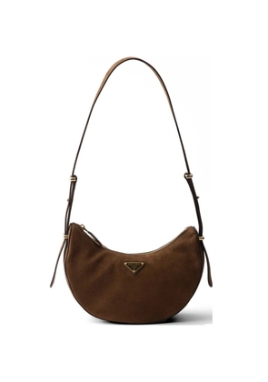 Prada Arqué small nubuck leather bag - Brown