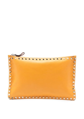 Valentino Garavani Pre-Owned 2000-2017 Leather Rockstud clutch bag - Orange