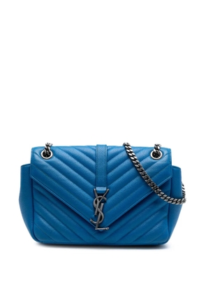 Saint Laurent Pre-Owned 2015 Medium Chevron Sheepskin Monogram College shoulder bag - Blue