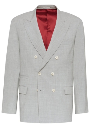 Brunello Cucinelli double-breasted wool blazer - Grey