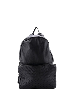 Bottega Veneta Pre-Owned Expandable Leather with Intrecciato Detail Medium backpack - Black