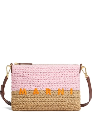 Marni zip closure logo mini bag - Pink