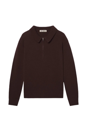 ETERNE Blaise zip collared sweater - Brown