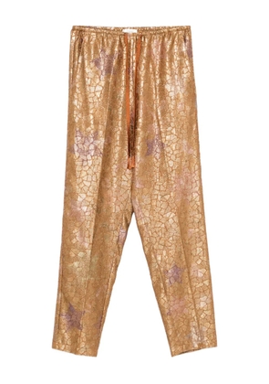 Forte Forte floral print drawstring trousers - Gold