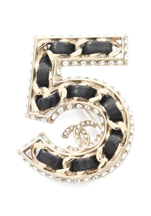 CHANEL Pre-Owned 1986-1988 No. 5 brooch - Gold