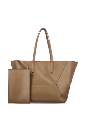 Brunello Cucinelli leather double-handle tote bag - Brown