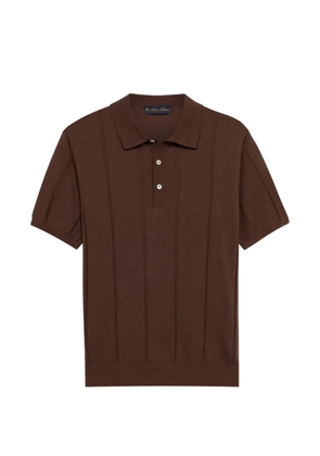 Brooks Brothers ribbed short-sleeve polo shirt - Brown