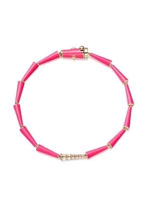 Melissa Kaye 18kt yellow gold and diamond Lola bracelet - Pink