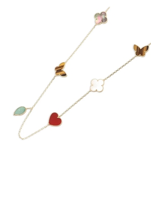 Van Cleef & Arpels Pre-Owned 2010S Lucky Alhambra motif chain multi-stone necklace - Gold