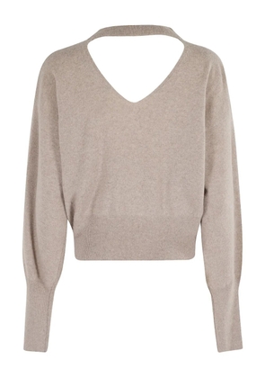 Federica Tosi ribbed balloon-sleeve sweater - Neutrals