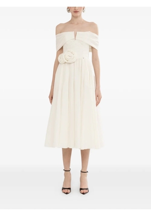 NISSA off-shoulders floral dress - White