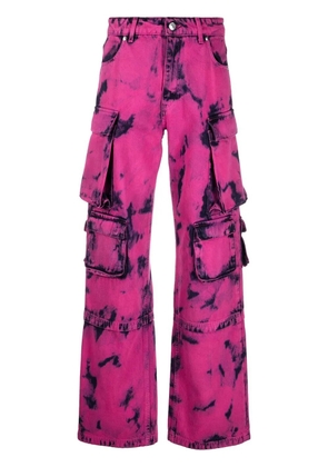 MSGM two-tone acid-wash jeans - Pink