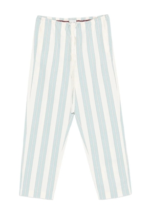 Forte Forte striped drawstring-fastening trousers - White