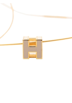 Hermès Pre-Owned 2000-2020 Gold Plated Enamel Cage D H Pendant Necklace costume necklace - Brown