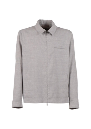 Peserico zip-up shirt jacket - Grey