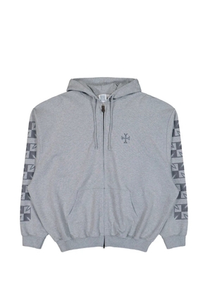 VETEMENTS logo zip-up hoodie - Grey