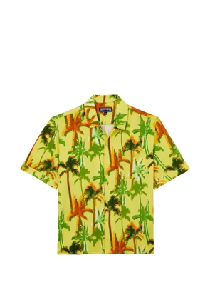 Vilebrequin palms offset cotton shirt - Yellow