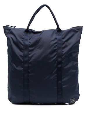 Porter-Yoshida & Co. logo-patch zipped backpack - Blue