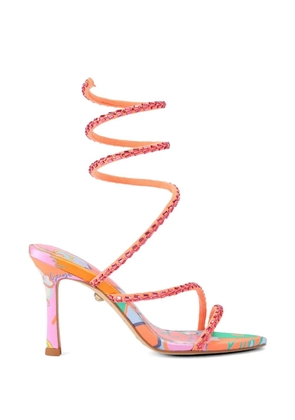 Kurt Geiger London Spiral asymmetric-strap heeled sandals - Orange