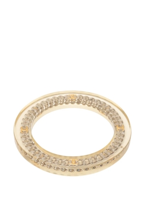 CHANEL Pre-Owned 1997 Resin Gold Plated Chain Bangle costume bracelet - White