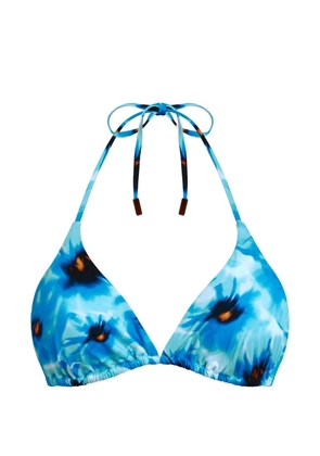 Vilebrequin triangle floral bikini top - Blue