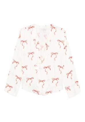 Forte Forte bow-print shirt - White