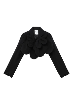 Noir Kei Ninomiya wool flower-appliqué jacket - Black