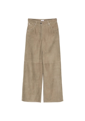 Brunello Cucinelli panelled leather trousers - Neutrals