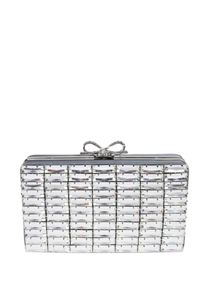 Self-Portrait bow-detail clutch bag - Grey