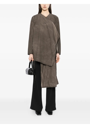 Uma Wang asymmetric drape shirt - Brown