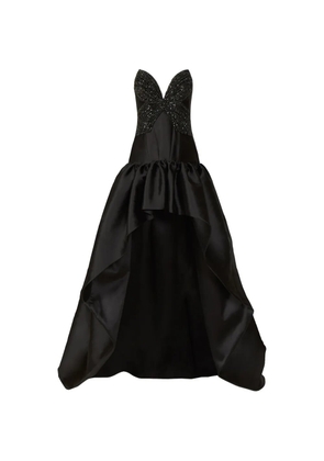 Costarellos Thara crystal-appliqué high-low asymmetric dress - Black