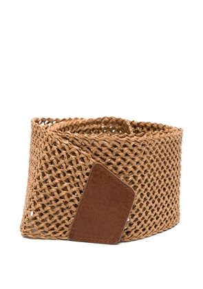Antonelli woven leather-appliqued belt - Neutrals