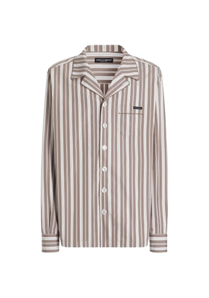 Dolce & Gabbana compact striped poplin vanity shirt - Neutrals