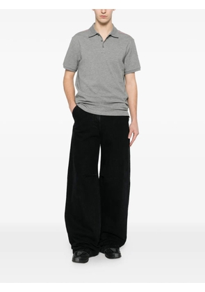 Moncler stripe-detail polo shirt - Grey