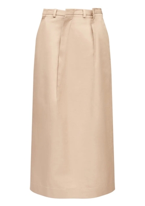 MM6 Maison Margiela pleat-detailing midi skirt - Neutrals