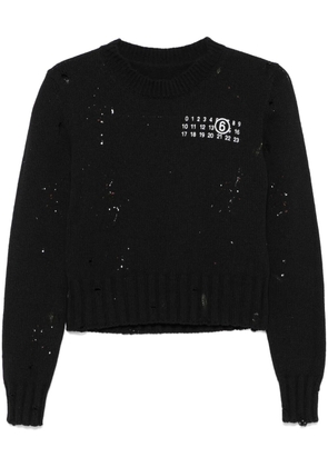 MM6 Maison Margiela Numbers-motif sweater - Black