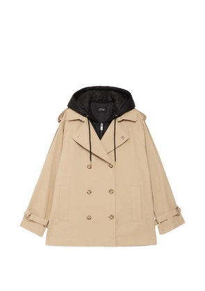 Ottod'Ame short hooded trench coat - Black