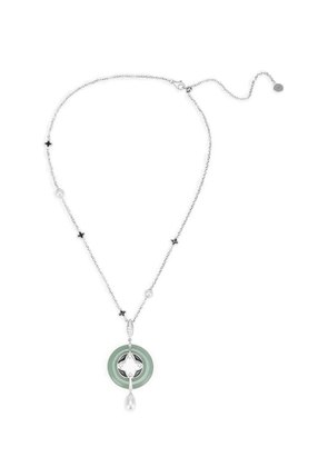 Shanghai Tang Tang Fortune jade pearl necklace - Silver