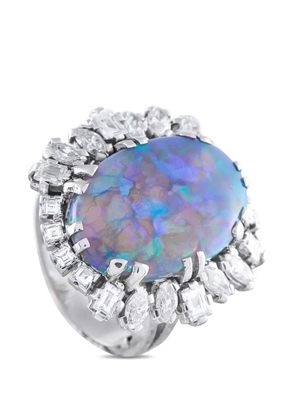 LB Exclusive diamond and opal cocktail ring - Silver