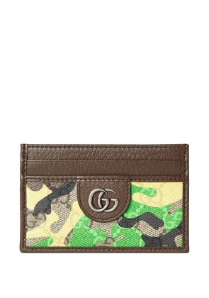 Gucci GG camouflage cardholder - Brown