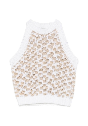 Peserico crocheted-construction halterneck top - White