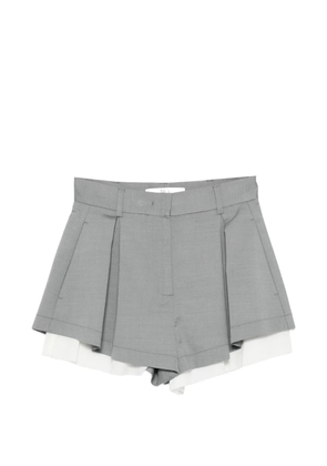 Tela pleated layered shorts - Grey